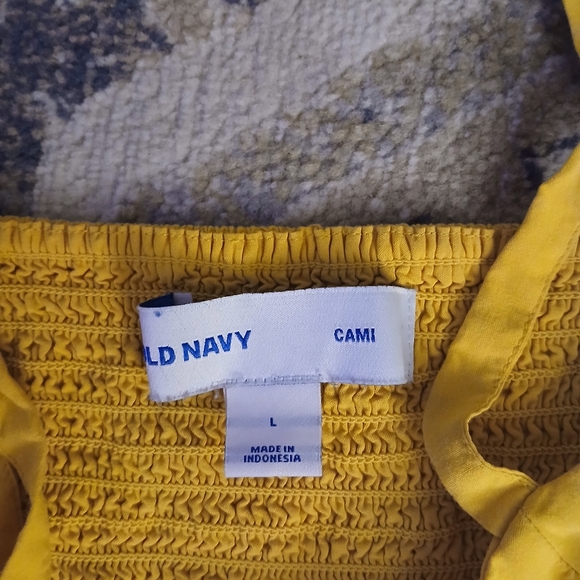 Old Navy Bright Yellow Floral Womens Fit And Flare Cami Dress - Picture 3 of 5